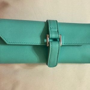 Genuine Tiffany & Co. Leather Jewelry Roll / Travel Pouch (Tiffany Blue)